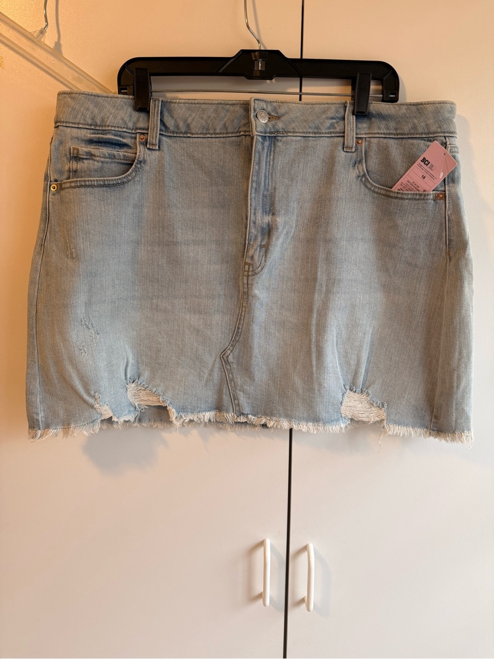 Target Light Blue Distressed Denim Mini Skirt